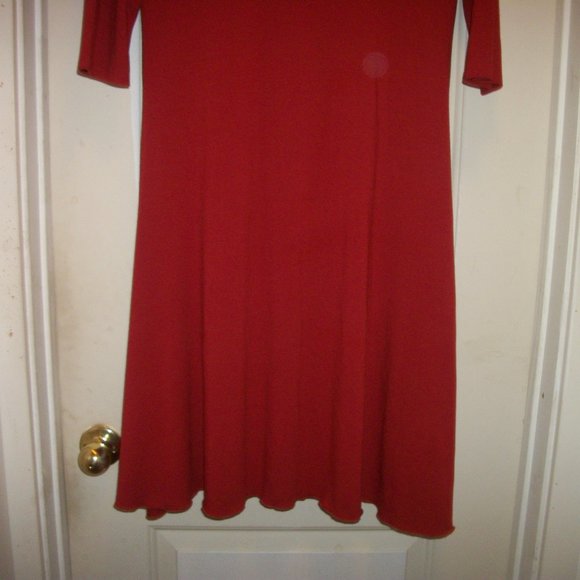 RUST ROMY STRECHY COTTON SWIINGY DRESS X LG - Picture 9 of 9